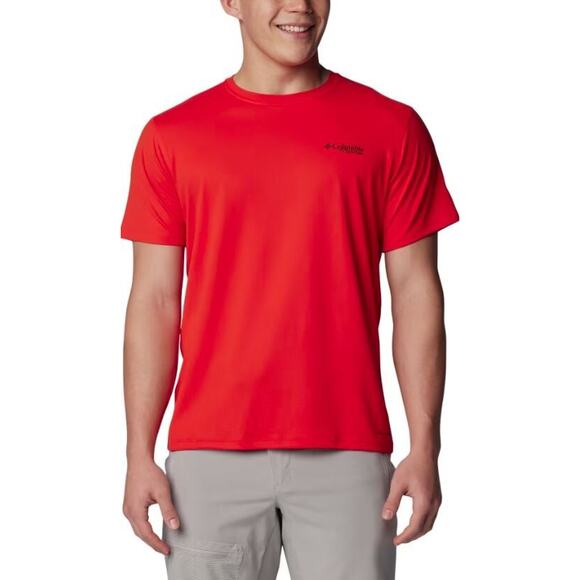 Columbia Men's Summit Valley Short Sleeve Crew T-Shirt in Spicy Medium MSRP $40 - Picture 1 of 9